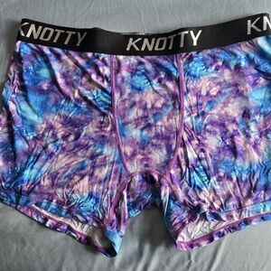Knotty Tie-Dye Boxer Shorts - Purple and Blue